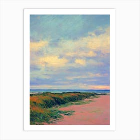 Beadnell Bay Beach Northumberland Monet Style Art Print