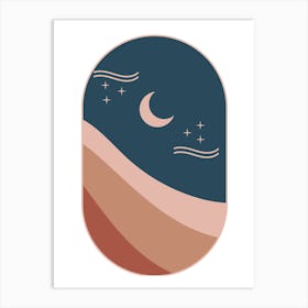 Moon And Stars.Wall prints. Art Print