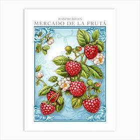 Mercado De La Fruta Raspberries Illustration 4 Poster Art Print