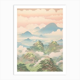 Mount Kuju In Oita, Japanese Landscape 2 Art Print