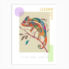 Chameleon Modern Abstract Illustration 4 Poster Art Print