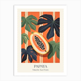Marche Aux Fruits Papaya Fruit Summer Illustration 7 Art Print