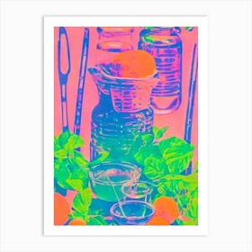 Cantaloupe Risograph Retro Poster Fruit Art Print