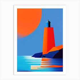 Lighthouse Waterscape Modern 1 Art Print