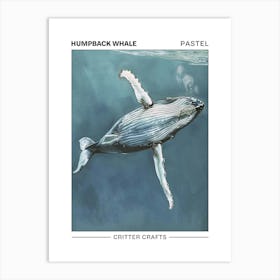 Humpback Whale Pastel Watercolour 4 Poster Poster