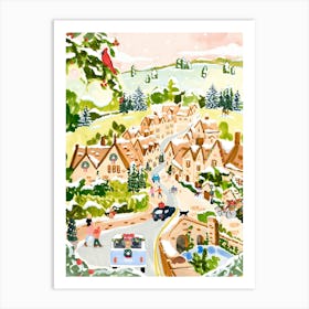 Christmas at Cotswolds Art Print