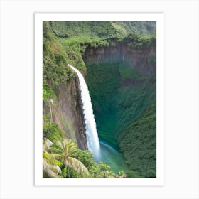 Wailua Falls, United States Realistic Photograph (1) Art Print