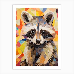 A Baby Raccoon In The Style Of Jasper Johns 2 Art Print