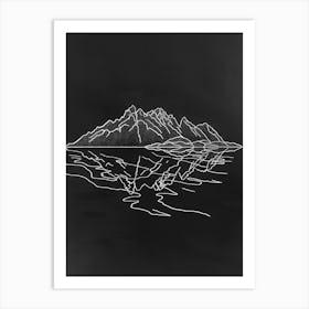 Ben Vorlich Loch Earn Mountain Line Drawing 3 Art Print