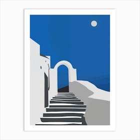 Santorini At Night Art Print