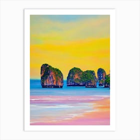 Phra Nang Beach, Krabi, Thailand Bright Abstract Art Print