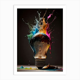 Colorful Light Bulb Art Print