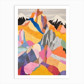 Mount Washington United States 3 Colourful Mountain Illustration Art Print