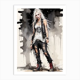 Punk With White Hair Art Print