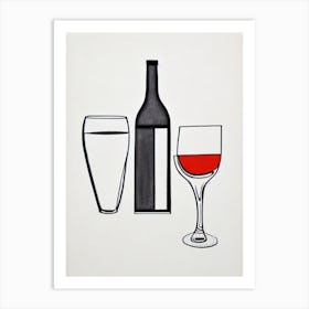 Fiano Picasso Line Drawing Cocktail Poster Art Print