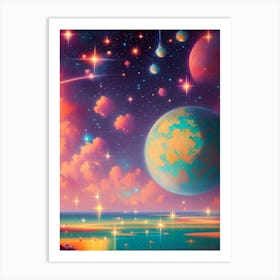 Fantasy Galaxy Ocean 5 Art Print