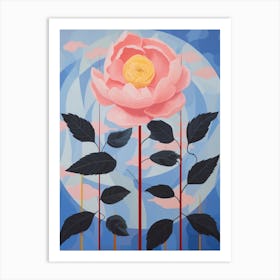 Peony 1 Hilma Af Klint Inspired Pastel Flower Painting Art Print