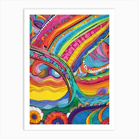 Rainbow Psychedelic Painting ~ Reimagined 1 Art Print