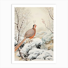 Winter Bird Painting Pheasant 7 Art Print
