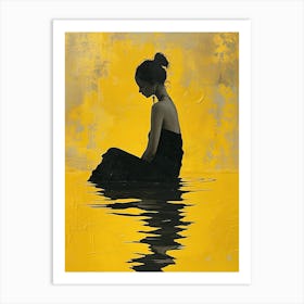 Woman In Water, Minimalism Art Print
