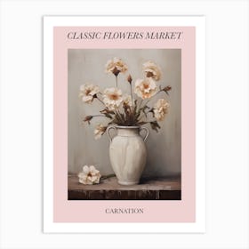 Classic Flowers Market Carnation Floral Poster 4 Art Print