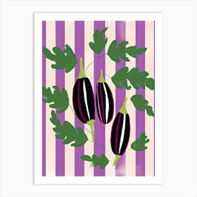 Eggplant Summer Illustration 3 Art Print