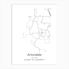 Artondale,United States Minimalist Map Art Print