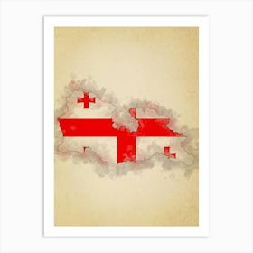 Georgia Flag Vintage Art Print