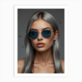 Blue Sunglasses Art Print