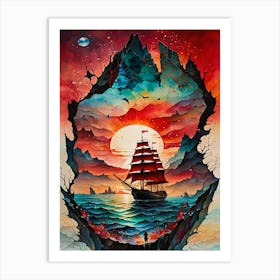 Ship In The Sky Art Print