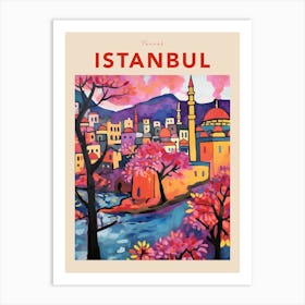 Istanbul Turkey 3 Fauvist Travel Poster Art Print