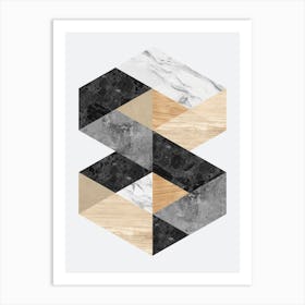 Collage geometric textures 26 Art Print