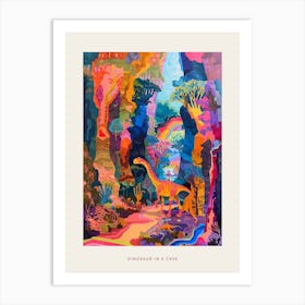 Dinosaur In The Colourful Cave Painting 1 Poster Art Print