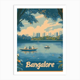 Aihrgdesign A Retro Travel Poster For Bangalore 2 Art Print