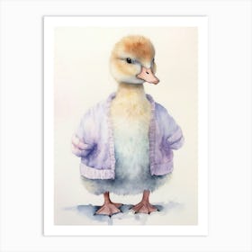 Baby Animal Watercolour Goose Art Print