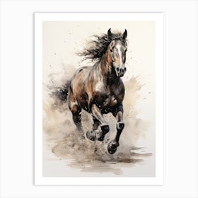 A Horse Painting In The Style Of Watercolor Painting 2 Art Print