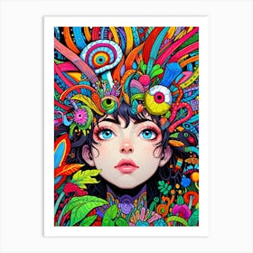 Psychedelic Girl 2 Art Print