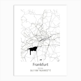 Frankfurt (Oder),Germany Minimalist Map Art Print