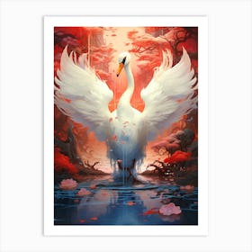 Swan Angel Art Print