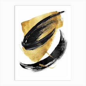 Gold Brush Stroke Canvas Print Art Print