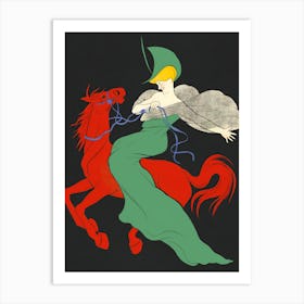 Woman Riding A Horse 1 Art Print