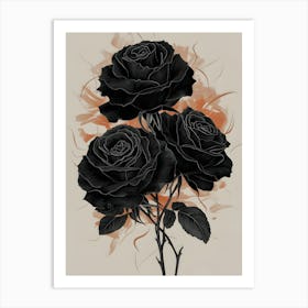 Black Roses Art Print