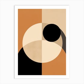 Nebula Whispers: Beige Mid-Century Cosmos Art Print