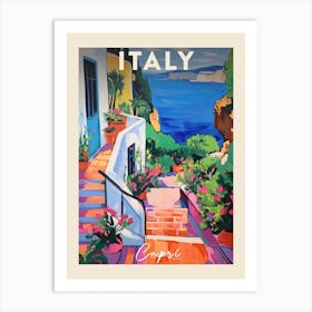 Capri Italy 4 Fauvist Painting  Travel Poster Art Print