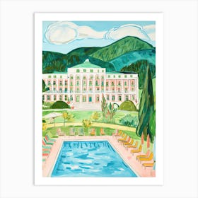 The Greenbrier   White Sulphur Springs, West Virginia   Resort Storybook Illustration 3 Art Print