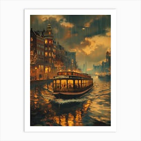 Amsterdam At Night Art Print