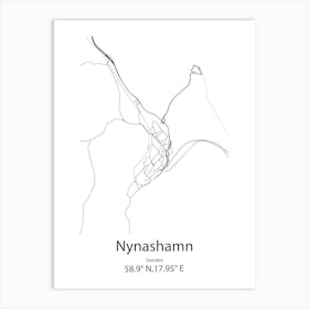 Nynashamn,Sweden Minimalist Map Art Print