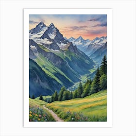 Swiss Alps Mountains 1 Art Print