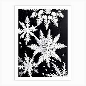 Individual, Snowflakes, Black & White 3 Art Print