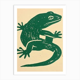 Blue African Fat Tailed Gecko Bold Block 2 Art Print